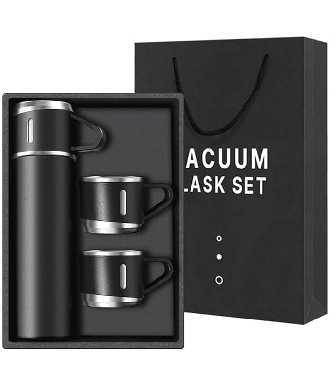 Coffret Thermos Inox avec 3 Tasses – Élégant et Pratique