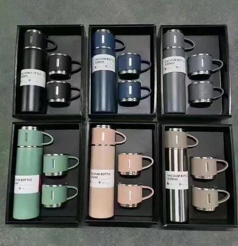 Coffret Thermos Inox avec 3 Tasses – Élégant et Pratique