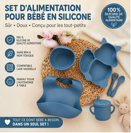 Kit repas bébé en silicone