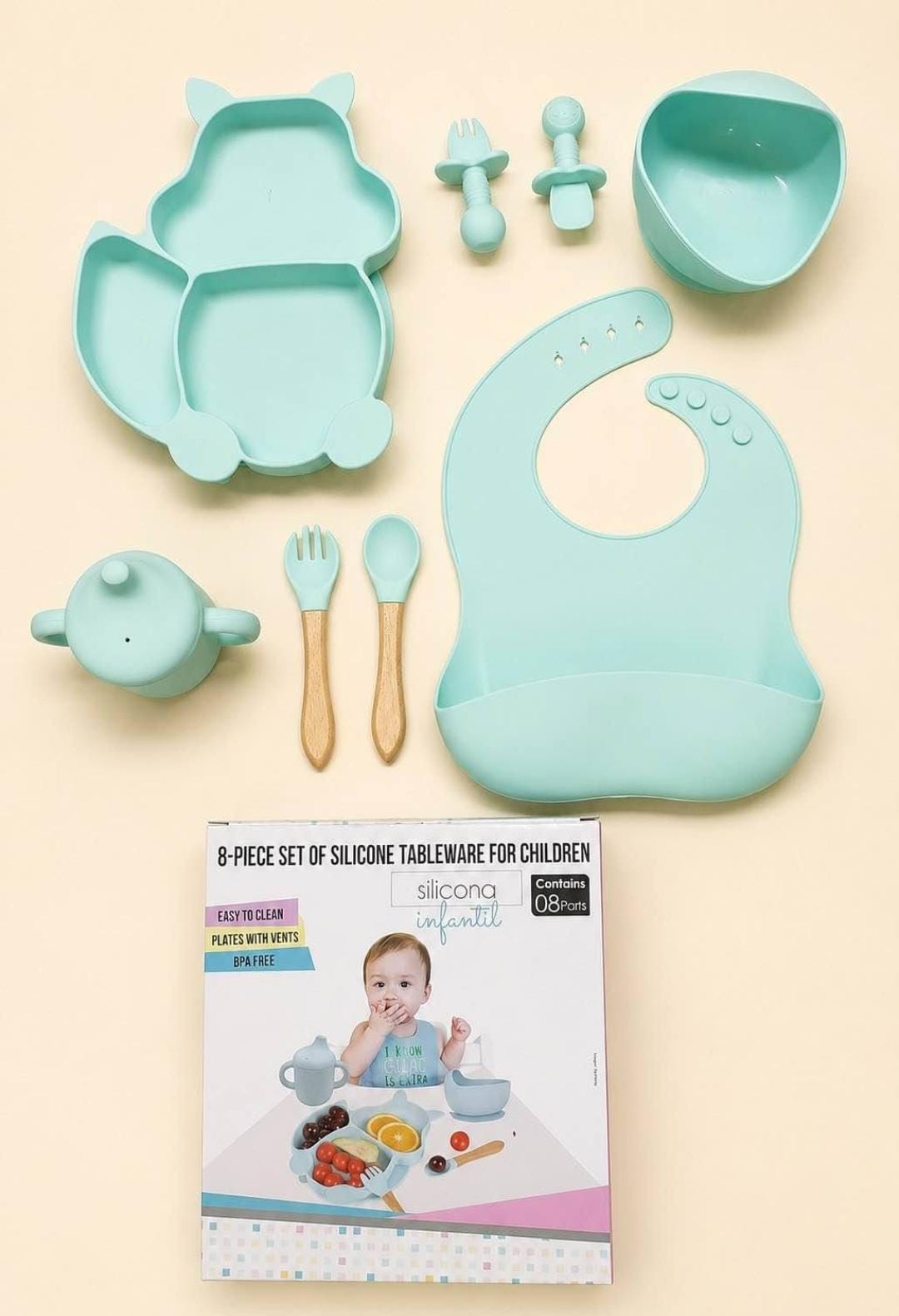 Kit repas bébé en silicone