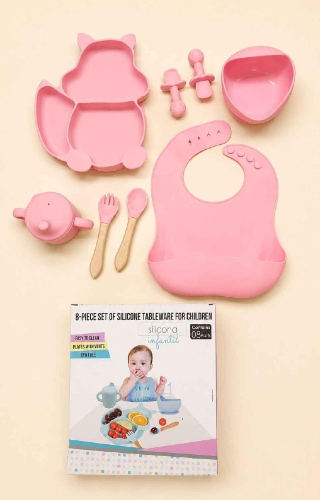 Kit repas bébé en silicone
